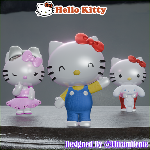 👋 HELLO KITTY PACK I (3 desings)・ 3D File for 3D printing・Cults