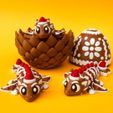 Gingerbread-Dragon-And-Egg-STL-3D-Print-Files-4.jpg Articulated Gingerbread Dragon And Egg Storage Box, No Support For Printing, Flexi Winged Dragon