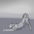 14.png Stretching cat low poly