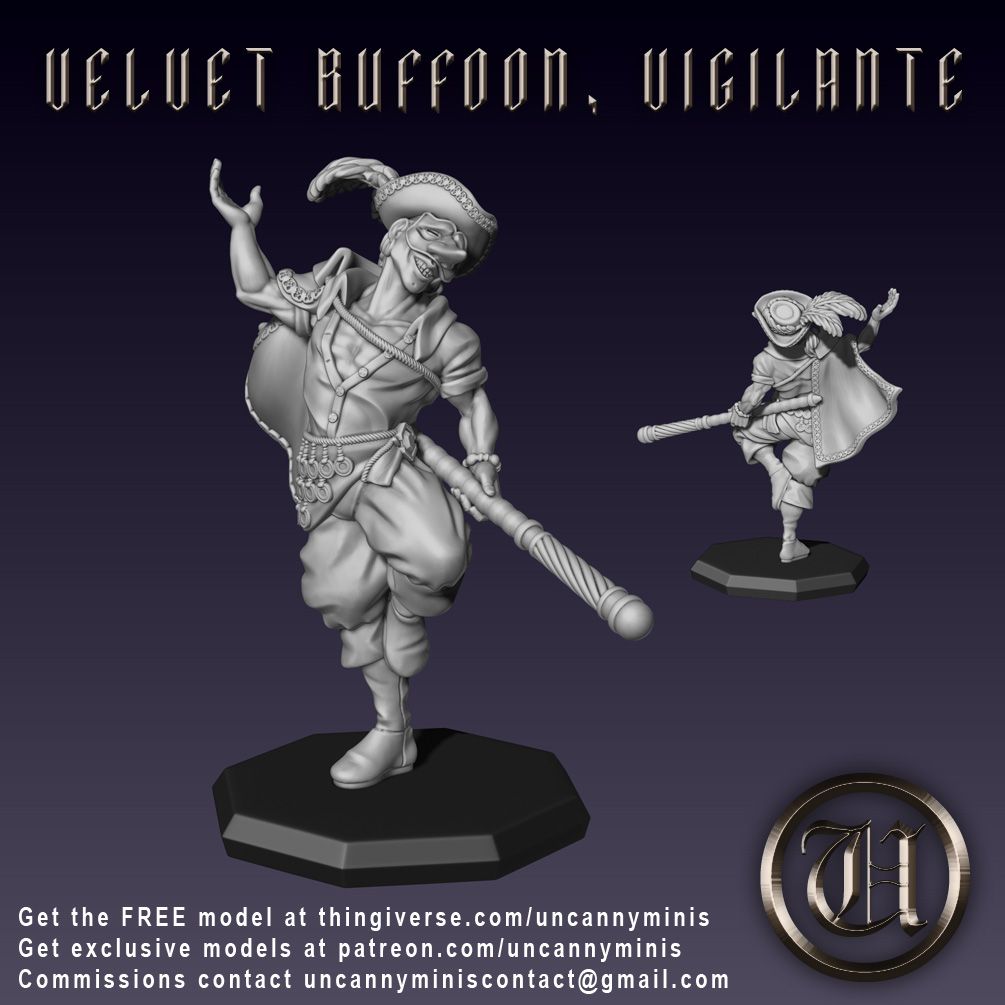 Free STL file Velvet Buffoon, Vigilante.・3D printable model to download ...