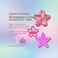 Cover-7.png Clay Cutter STL File - Pentagram 1 - Halloween Whimsigoth Earring Digital File Download- 8 sizes and 2 Cutter Versions, cookie cutter