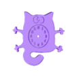 crazy cat clock.stl crazy cat clock and clock holder