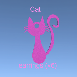 cat_v6_final.png Fichier STL gratuit Boucles d'oreilles chat・Plan pour impression 3D à télécharger