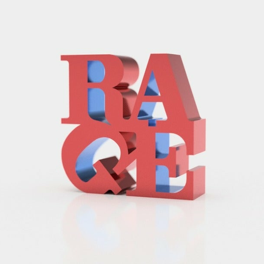 3d Text Rage Descargar archivo STL gratis RAGE • Objeto para imprimir en 3D ・ Cults