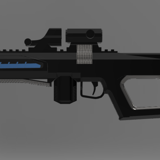 🔫 Futuristic Rifle・Free OBJ File for ・Cults
