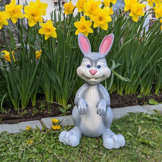 3dprinted_cartoon_bunny_01.png Cartoon Bunny for your Garden
