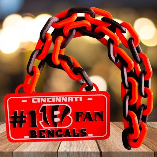 CADENA PLACA FAN #1 CINCINNATI BENGALS NFL