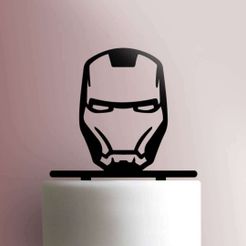 JB_Iron-Man-Head-225-720-Cake-Topper.jpg STL file IRON MAN HEAD TOPPER・3D print design to download