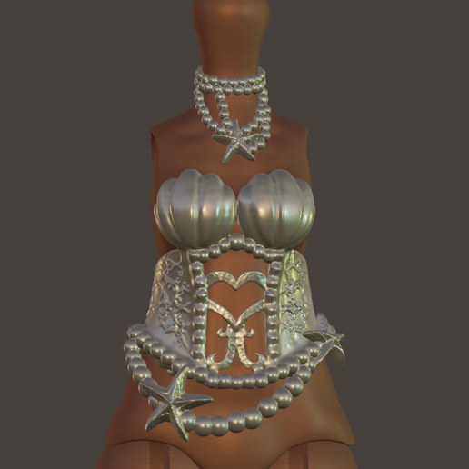 Seashell Corset + Necklace for Monster High G3 doll