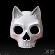 KITTY-GHOST-MASK-06.jpg Kitty Ghost - Skull Cat Mask Cosplay - STL model 3D print file
