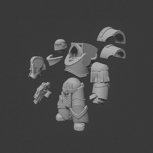 wholebuild.jpg Файл 3D UPSCALED Chubbafragger armor・Дизайн 3D принтера для загрузки, Fummelfinger
