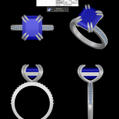 1.png STL file collor stone with diamond ring・3D print model to download