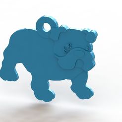 buldog.JPG Download STL file Bulldog pet tag • 3D print template, Albrey3d