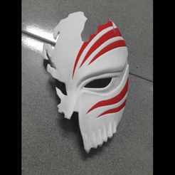 39454320_10217253675953017_2946156546385510400_n.jpg STL file Half Hollow Mask - Kurosaki Ichigo - Bleach 3D print model・3D printable model to download