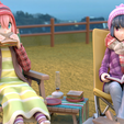 Nade_Rin_4_L.png Rin and Nadeshiko  - Laid Back Camp Anime Figure for 3D Printing