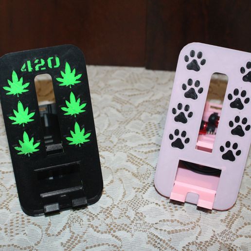 Phone stand with cable storage 3D model