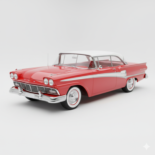 Ford Fairlane vehicle, automobile, muscle car, car STL, SUV, pickup, hypercar, supercar, drift car, truck, diorama, garage, vintage car, race car, car 3D, sports car, car, classic car, JDM, car model