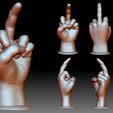 4.jpg Middle finger fuck you flip off bird hand gesture 3D printable model