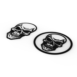 untitled.502.png STL file halloween skull coaster - 2 versions・3D printer model to download