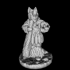 IA-Femme-Wolf-Club-Warrior.png STL file Wolf Head Dress Club Huntress・3D printing idea to download, Ellie_Valkyrie