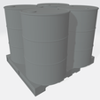 fuel_pallet_2.png STL-Datei Palette mit Kraftstofffässern kostenlos herunterladen • 3D-druckbares Design, UbiqueModels
