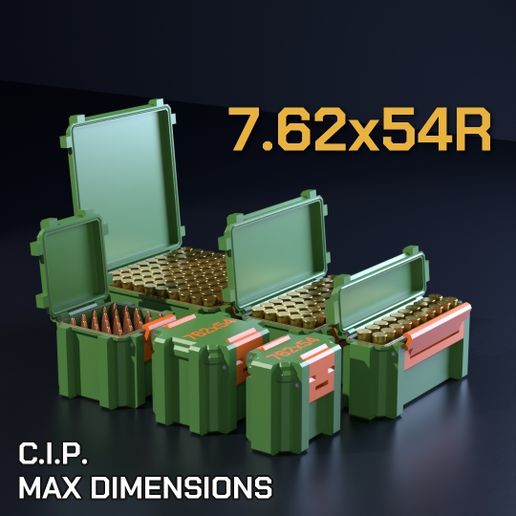 SBOX AMMO BOX 7.62x54R AMMUNITION STORAGE 10/20/25/50/100 ROUNDS CRATE ORGANIZER 7.62x54R Mosin