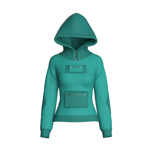 Girls Hooded Sweatshirt With Dual Zipper Pockets | Marvelous / Clo3d / obj / fbx