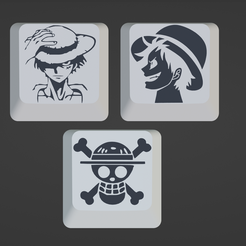 mix1.png Archivo STL 3 Keycaps One Piece Anime para teclado cherry mx・Modelo para descargar y imprimir en 3D