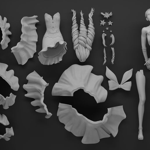 Preview13.jpg Final Fantasy 7 Remake - Aerith Gainsborough Red Dress Version 3D print model