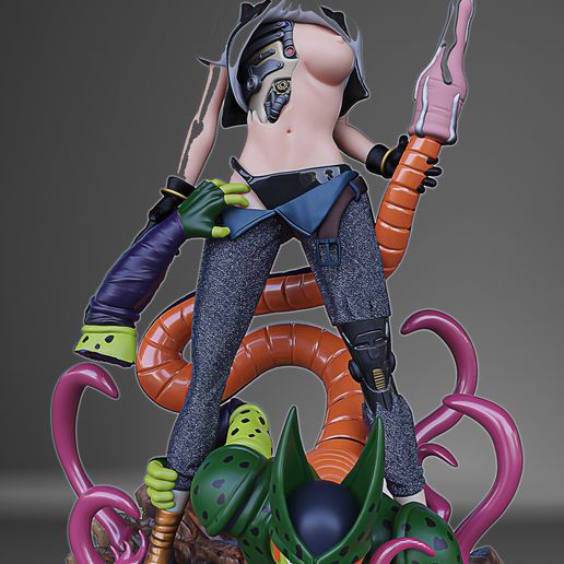 AFTREWS.jpg ANDROID 18 VS CELL