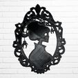 VWWZ7464.jpg Halloween Victorian Portrait Silhouette, 2D Wall Art SVG & STL