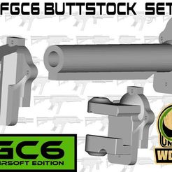FGC6-buttstock-set.jpg Archivo STL gratis Juego de culatas FGC-6・Plan de impresión en 3D para descargar, UntangleART