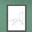 LoupImageRendu.png Wolf Silhouette Wall Decoration