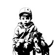 Chien-et-garcon-5.jpg 5 SVG files - Boy running with a dog - Silhouettes - PACK 1