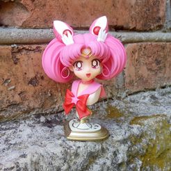 Busto de Sailor Chibi Moon 3D-MODELO PARA IMPRESIÓN