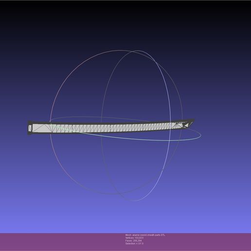 meshlab-2022-01-14-07-10-51-97.jpg STL file Akame Ga Kill Akame Sword And Sheath Printable Assembly・Template to download and 3D print, julian-danzer