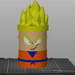 Pintado.jpg Файл STL Контейнер для чашек Goku DBZ・3D-печатная модель для загрузки
