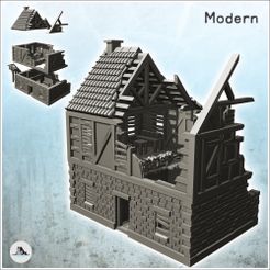 1-PREM-B07.jpg Archivo STL Puesto de mando en ruinas con sacos de arena y radio (7) - Segunda Guerra Mundial Segunda Guerra Mundial Campaña del Oeste EE.UU. Reino Unido Alemania・Objeto para impresora 3D para descargar