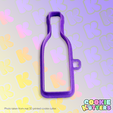 334_cutter.png WINE BOTTLE COOKIE CUTTER MOLD