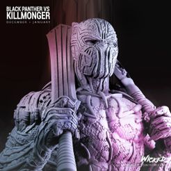 012121-Wicked-Killmonger-squared-07.jpg STL file Wicked Marvel Killmonger: STLs Bust ready for printing・3D print object to download, Wicked