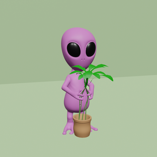 zr10.png Cute Alien Vase Pot - Miniature - STL Printable