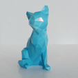 07.png STL file Low poly sitting cat・3D print design to download