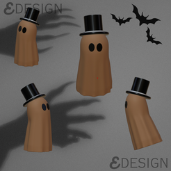 6AAFAA9C-A197-4B9A-A843-BFC37DF4E920.png Archivo OBJ gratuito Fantasma con sombrero de copa・Objeto para descargar e imprimir en 3D