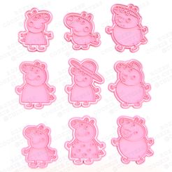 1.jpg 3D file Peppa Pig cookie cutter set of 18 #1・3D printable model to download