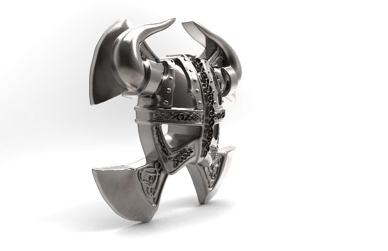 Viking-helmet-.7.jpg Download STL file Viking helmet pendant • 3D printable template, Majs84