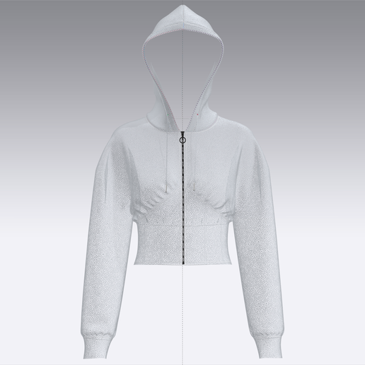 Girls-Cinched-Waist-Zip-Up-Crop-Hoodie-Melange_.png Girls Cinched Waist Zip-Up Crop Hoodie Melange | Marvelous / Clo3d / obj / fbx