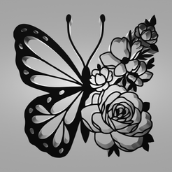 Butterfly-in-flowers-render-1.png Archivo STL Mariposa en las flores・Objeto imprimible en 3D para descargar, Natalistden