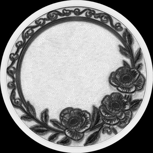 Blossom-Harmony-Relief-Floral-Decorative-Medallion-No2-9.jpg Blossom Harmony Relief - Floral Decorative Medallion No2 STL file for 3d printing or CNC