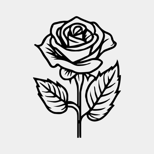 King Rose Drawing JEUXUS Blue Rose Canvas Wall Art Black And White