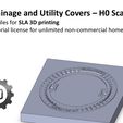 Folie9.jpg H0 Maßstab - Stadtentwässerung und Versorgungsabdeckungen Set 3D-Druck Modell